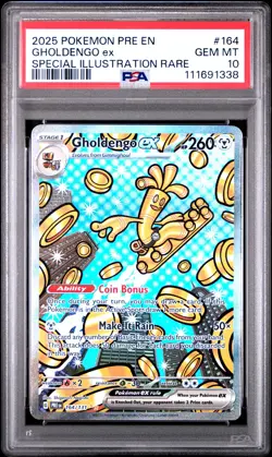 2025 Pokemon Pre EN-Prismatic Evolutions Gholdengo EX #164 SIR PSA 10 - Image 1