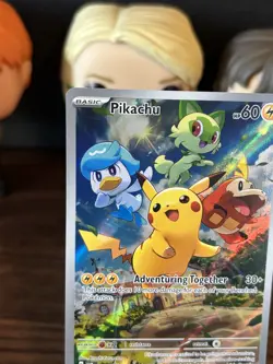 Pokemon TCG Pikachu 027 Black Star Promo Scarlet & Violet Full Art Holo - Image 4