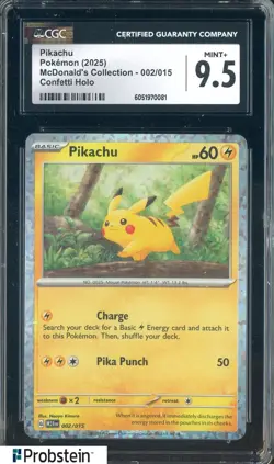 2025 Pokemon Mcdonald's Collection #002/015 Pikachu Confetti Holo CGC 9.5 - Image 1