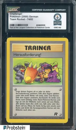2000 Pokemon German Team Rocket #74/82 Challenge! CGC Authentic Record Holder - Image 1