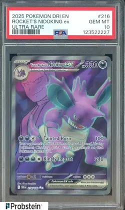 2016 Pokemon DRI EN #216 Rocket's Nidoking Ex PSA 10 GEM MINT - Image 1
