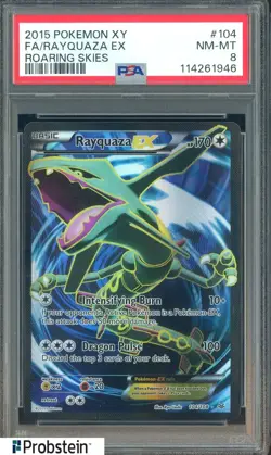 2015 Pokemon XY Roaring Skies #104 Rayquaza Ex Fa PSA 8 NM-MT - Image 1