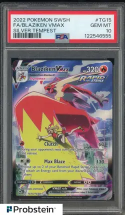 2022 Pokemon SWSH Silver Tempest #TG15 Blaziken Vmax FA PSA 10 GEM MINT - Image 1