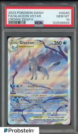 2023 Pokemon Crown Zenith #GG40 Glaceon Vstar FA PSA 10 GEM MINT - Image 1
