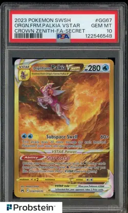 2023 Pokemon SWSH Crown Zenith Secret #GG67 FA Origin Forme Palkia Vstar PSA 10 - Image 1