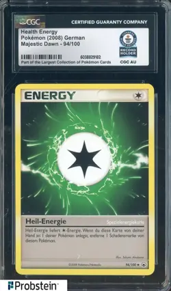 2008 Pokemon German Majestic Dawn #94 Health Energy CGC Authentic Record Holder - Image 1