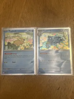 Pokemon TCG Mega Evolutions Psyduck 007 Golduck 008 Black Star Promo Holo - Image 1