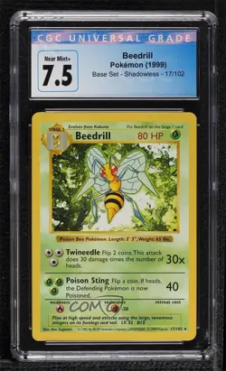 Beedrill Shadowless Pokemon Base Set CGC 7.5 1999 - Image 1