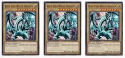 YU-GI-OH! 3x Blue Eyes White Dragon SBC2-ENB02 Common - Image 1