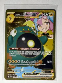 Pokemon TCG Ionos Bellibolt ex 188/159 Journey Together Gold Hyper Rare Card NM - Image 1