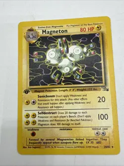 Magneton Fossil Regular/Non-Holo 1st Edition Rare Pokemon Card 26/62 LP - Image 1