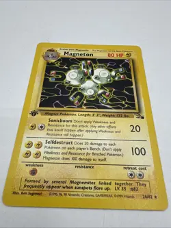 Magneton Fossil Regular/Non-Holo 1st Edition Rare Pokemon Card 26/62 LP - Image 2