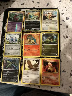 Pokemon Card Lot, 16 cards total, Some Vintage, All Cards Are H/P or Damaged. - Image 1