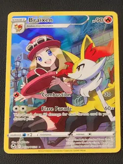 Braixen TG01/TG30 Silver Tempest Trainer Gallery Holo Ultra Rare Pokemon Card NM - Image 1
