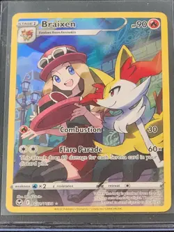 Braixen TG01/TG30 Silver Tempest Trainer Gallery Holo Ultra Rare Pokemon Card NM - Image 3