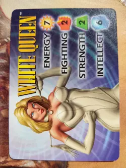 OverPower Marvel IQ Fleer 1996 White Queen Hero Character Card Rare LP - Image 1
