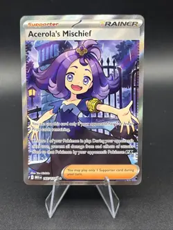 Acerola's Mischief Trainer Card Pokemon TCG Holo Supporter - Image 1