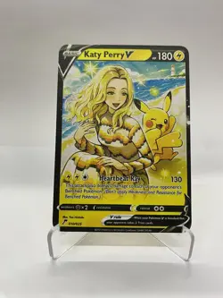 Katy Perry V Gold Metal Pokemon Card-Collectible Gift Display！Christmas NICE - Image 3