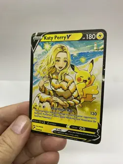 Katy Perry V Gold Metal Pokemon Card-Collectible Gift Display！Christmas NICE - Image 5
