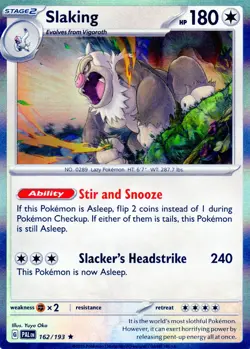 Pokemon TCG: "Slaking" #162/193 Holo Rare Paldea Evolved! 2 Card Set! NM-M! - Image 1