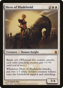 Hero of Bladehold #8 (HP) Mirrodin Besieged MBS Magic MTG - Image 1