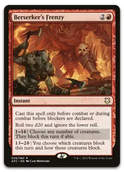 Berserker's Frenzy #29 (NM) Forgotten Realms AFC Magic MTG - Image 1