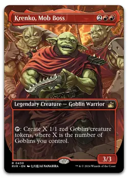 Krenko, Mob Boss (Anime Borderless) #430 (NM) Ravnica Remastered RVR Magic MTG - Image 1