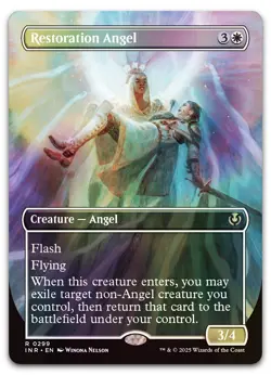 Restoration Angel (Borderless) #299 (Foil) NM Innistrad Remastered INR Magic MTG - Image 1