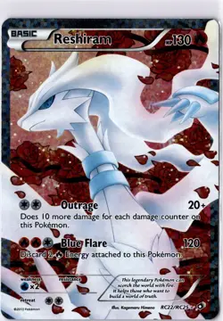 RESHIRAM 2013 POKEMON BLACK & WHITE LEGENDARY TREASURES #RC22 RADIANT COLL FA - Image 1