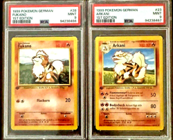 PSA 9 FUKANO ARKANI GROWLITHE ARCANINE 1ST EDITION BASE SET GERMAN POKEMON 1999 - Image 1