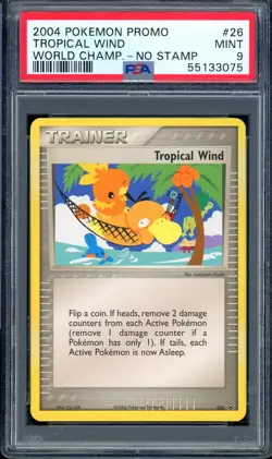 2004 PSA 9 Graded Pokemon Tropical Wind 026 No Stamp Black Star Promo English - Image 1