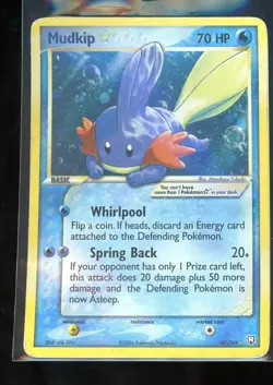 Pokemon Mudkip Gold Star Holo EX Team Rocket Returns 107/109 2005 HP - Played - Image 1