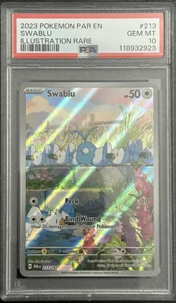 Swablu 213/182 Illustration Rare Paradox Rift 2023 Pokemon - PSA 10 - Image 1