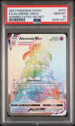 PSA 10 - 2021 POKEMON SWSH SHINING FATES 073 RAINBOW ALCREMIE VMAX - Image 1