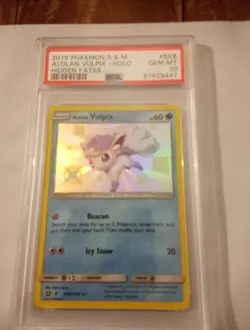 2019 Pokemon S&M Alolan Vulpix Holo Hidden Fates #SV8 PSA 10 - Image 1