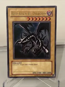 MP Yugioh Red-Eyes Black Dragon SDJ-001 Unlimited Edition Holo Rare Yu-Gi-Oh! MP - Image 1