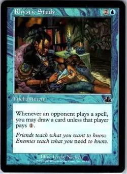MTG Rhystic Study - Prophecy 45/143 - LP - Image 1