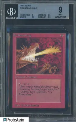 1993 Magic The Gathering MTG Alpha Firebreathing C BGS 9 MINT - Image 1