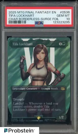 2025 MTG Final Fantasy Borderless Surge Foil #0536 Tifa Lockhart PSA 10 GEM MINT - Image 1