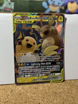 Pokemon TCG Unified Minds Holo Card Raichu Alolan Raichu GX 54/236 - Image 1