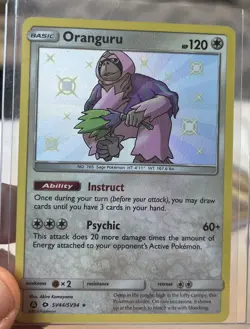 Pokemon TCG Oranguru Hidden Fates SV44/SV94 Holo Shiny Holo Rare - Image 1