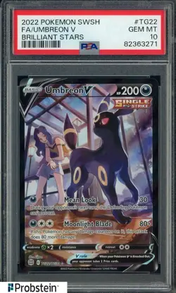 2022 Pokemon SWSH Brilliant Stars #TG22 Umbreon V FA PSA 10 GEM MINT - Image 1
