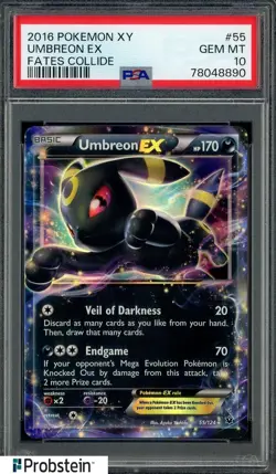2016 Pokemon XY Fates Collide #55 Umbreon Ex PSA 10 GEM MINT - Image 1