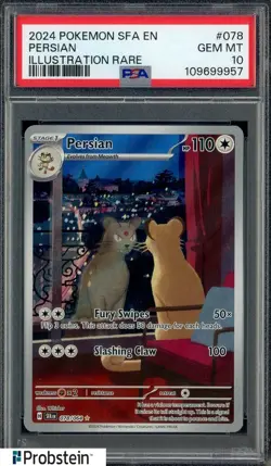2024 Pokemon SFA EN Illustration Rare #078 Persian PSA 10 GEM MINT - Image 1