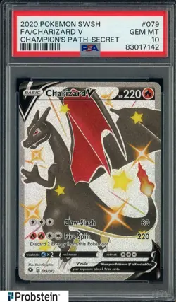 2020 Pokemon SWSH Champion's Path #079 Charizard V Full Art Secret PSA 10 - Image 1