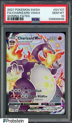 2021 Pokemon Shining Fates #SV107 Charizard Vmax FA PSA 10 GEM MINT - Image 1