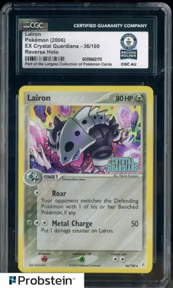 2006 Pokemon Ex Crystal Guardians #36 Lairon Rev. Holo CGC Auth Record Holder - Image 1