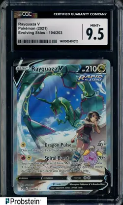 2021 Pokemon Evolving Skies #194/203 Rayquaza V CGC 9.5 MINT+ - Image 1