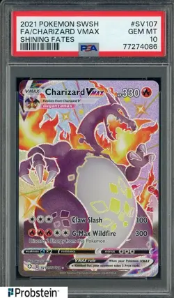 2021 Pokemon Shining Fates #SV107 Charizard Vmax FA PSA 10 GEM MINT - Image 1