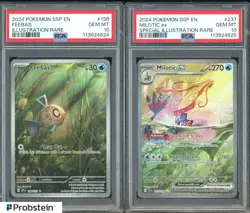 Sequential Pokemon Surging Sparks SSP 2024 #198 Feebas #237 Milotic Ex PSA 10 - Image 1